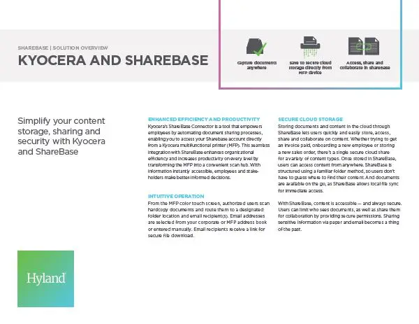 ShareBase, Kyocera, Solution, Software, Document Management, CopyLady