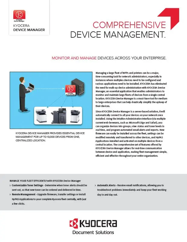 Kyocera, Software, Network Device Management, Kyocera, Device Manager, CopyLady
